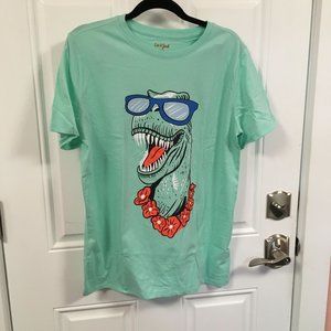 NWT Cat & Jack Green Tshirt w/Dinosaur sunglasses - Size XXL (18)